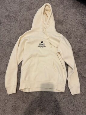 Stance Cream Pullover Hoodie with Logo